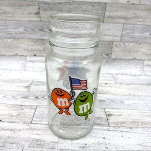 Vintage 1984 LA Olympic Games M&M Candy Glass Candy Jar